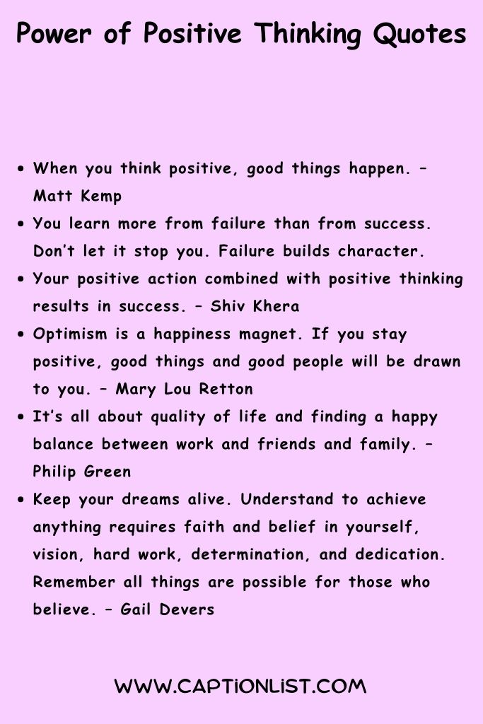 Power of Positive Thinking Quotes