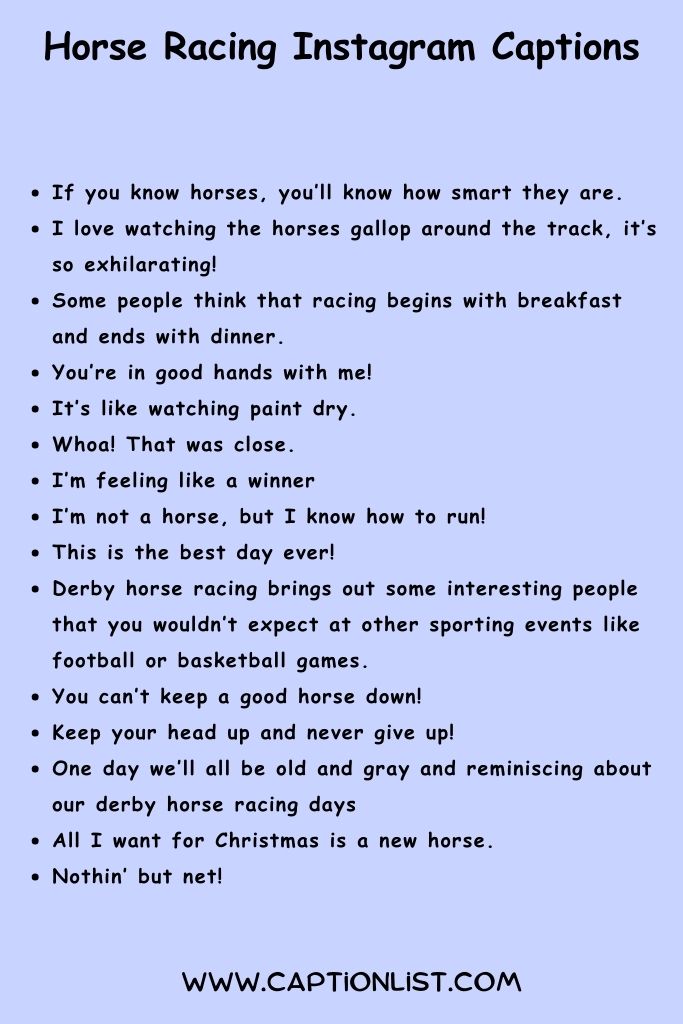 Horse Racing Instagram Captions