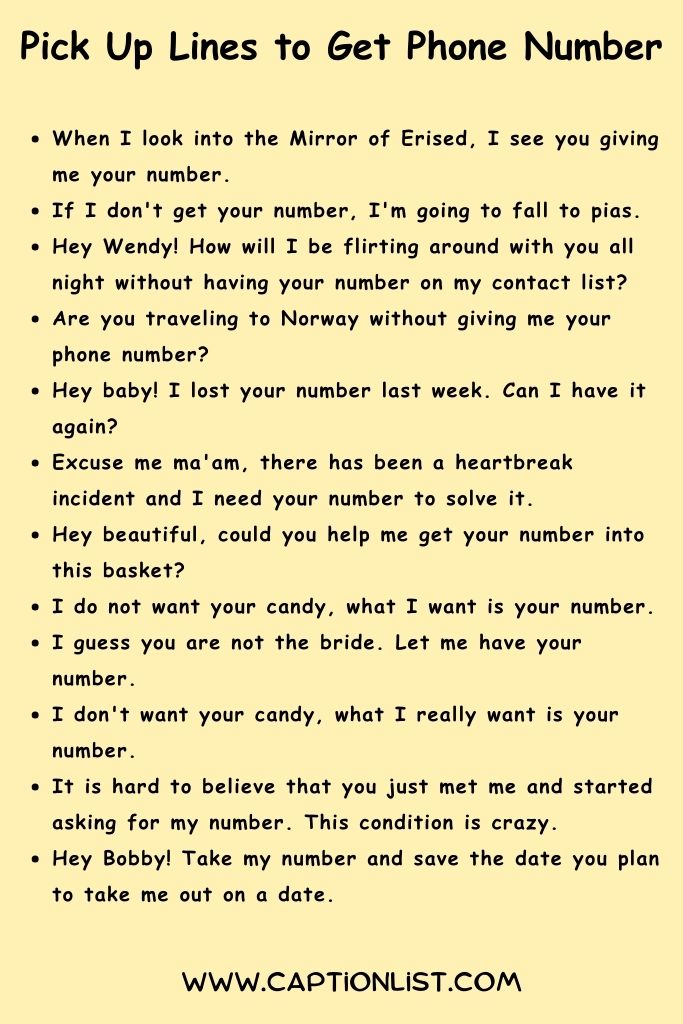 Pick Up Lines to Get Phone Number