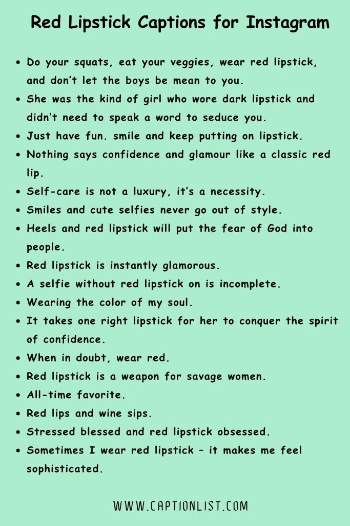 Red Lipstick Captions for Instagram