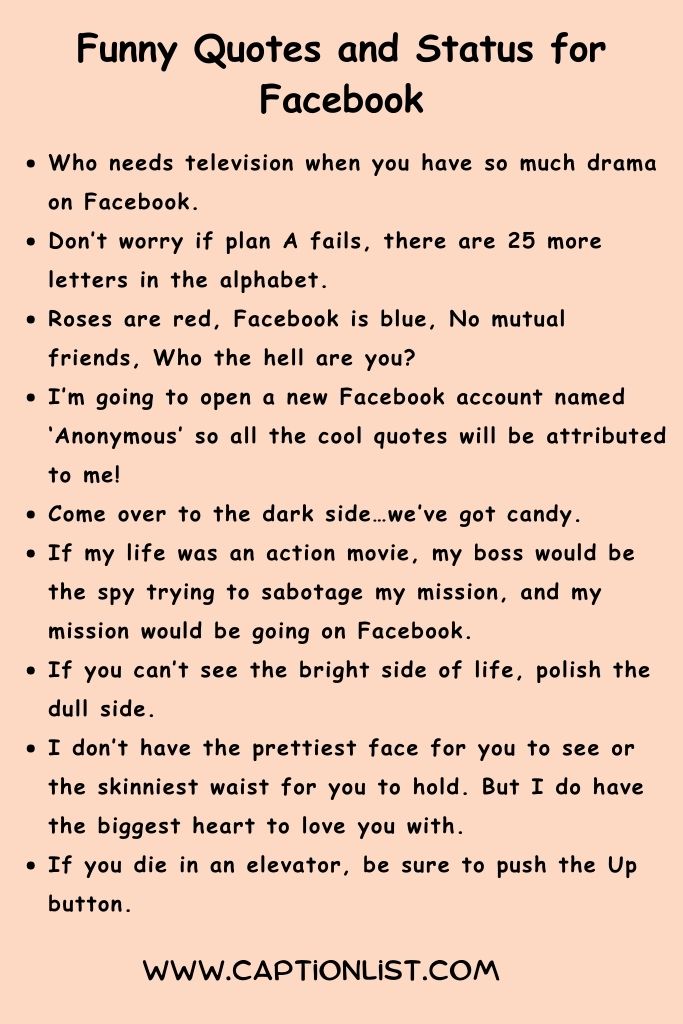Funny Quotes and Status for Facebook